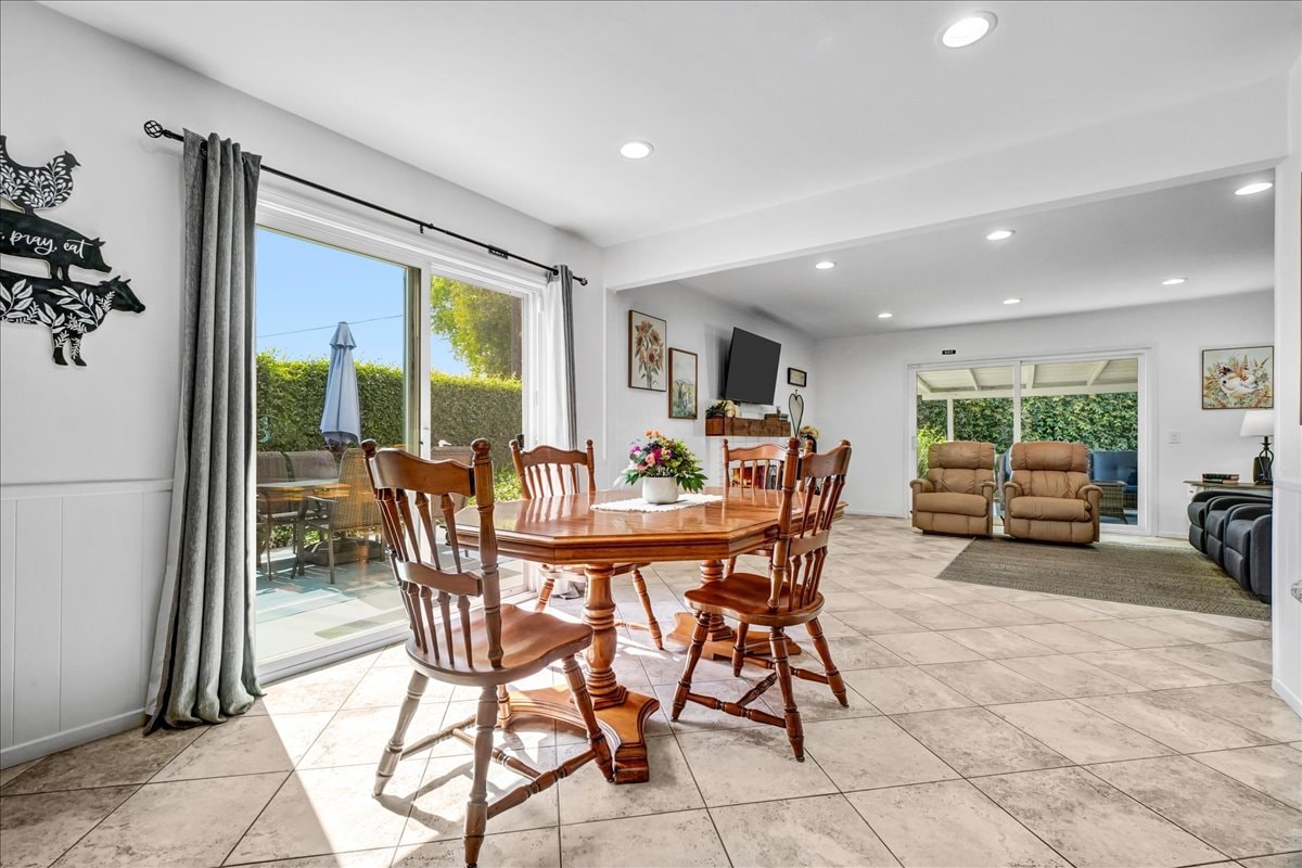 Dining area at Blessings Senior Care West Dunton assisted living home, Orange CA