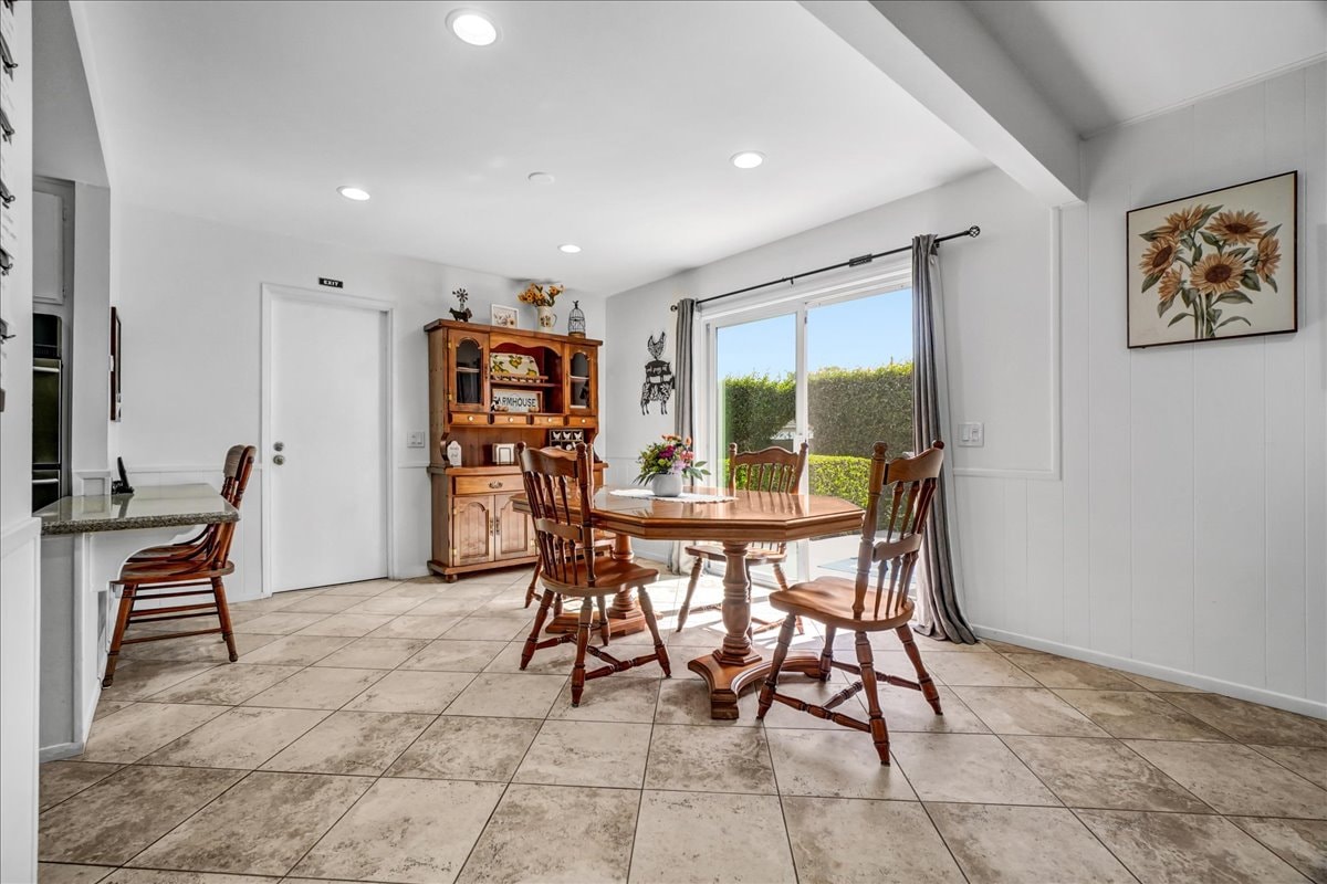 Dining room with hutch at Blessings Senior Care West Dunton board and care home, 140 W. Dunton Ave Orange