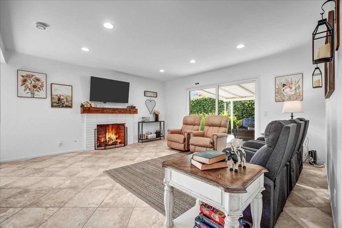 Shared living room at Blessings Senior Care West Dunton board and care home in Orange, CA